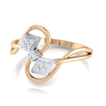 Load image into Gallery viewer, 18Kt rose gold real diamond ring 52(3) by diamtrendz

