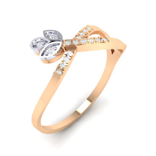 18Kt rose gold real diamond ring 54(1) by diamtrendz