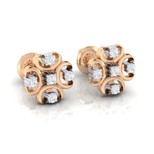Load image into Gallery viewer, 18Kt rose gold real diamond earring by diamtrendz
