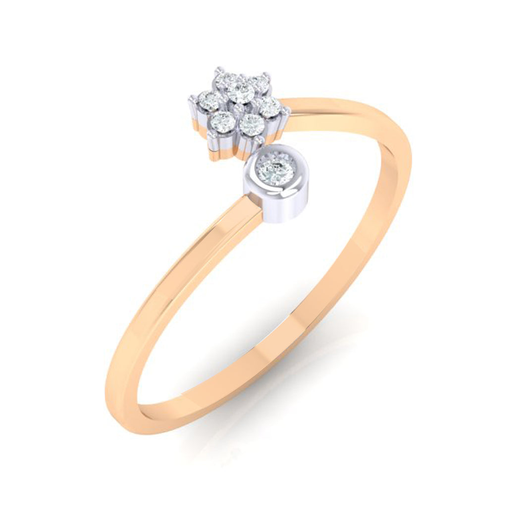 18Kt rose gold real diamond ring 57(1) by diamtrendz