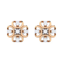 Load image into Gallery viewer, 18Kt rose gold real diamond earring by diamtrendz
