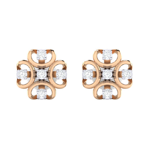 18Kt rose gold real diamond earring by diamtrendz