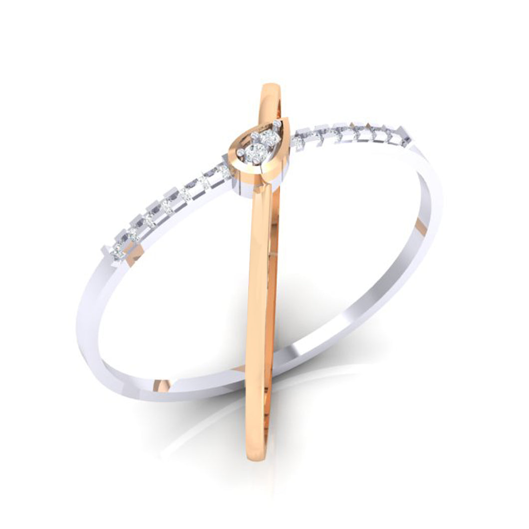 18Kt rose gold real diamond ring by diamtrendz
