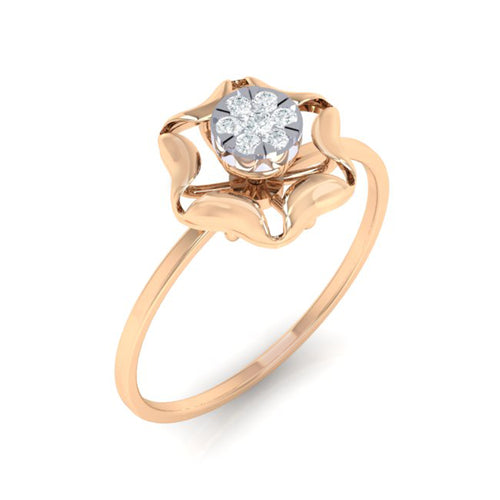 18Kt rose gold real diamond ring by diamtrendz