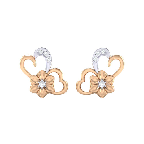 18Kt rose gold real diamond earring by diamtrendz