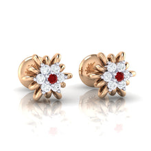 Load image into Gallery viewer, 18Kt rose gold real diamond earring by diamtrendz
