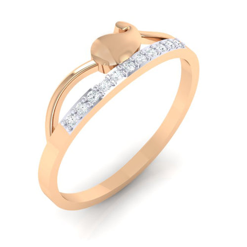 18Kt rose gold real diamond ring by diamtrendz