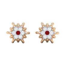 Load image into Gallery viewer, 18Kt rose gold real diamond earring by diamtrendz
