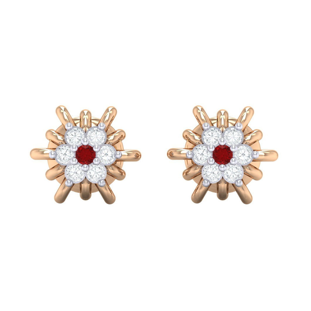 18Kt rose gold real diamond earring by diamtrendz