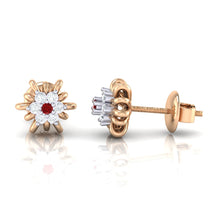 Load image into Gallery viewer, 18Kt rose gold real diamond earring by diamtrendz
