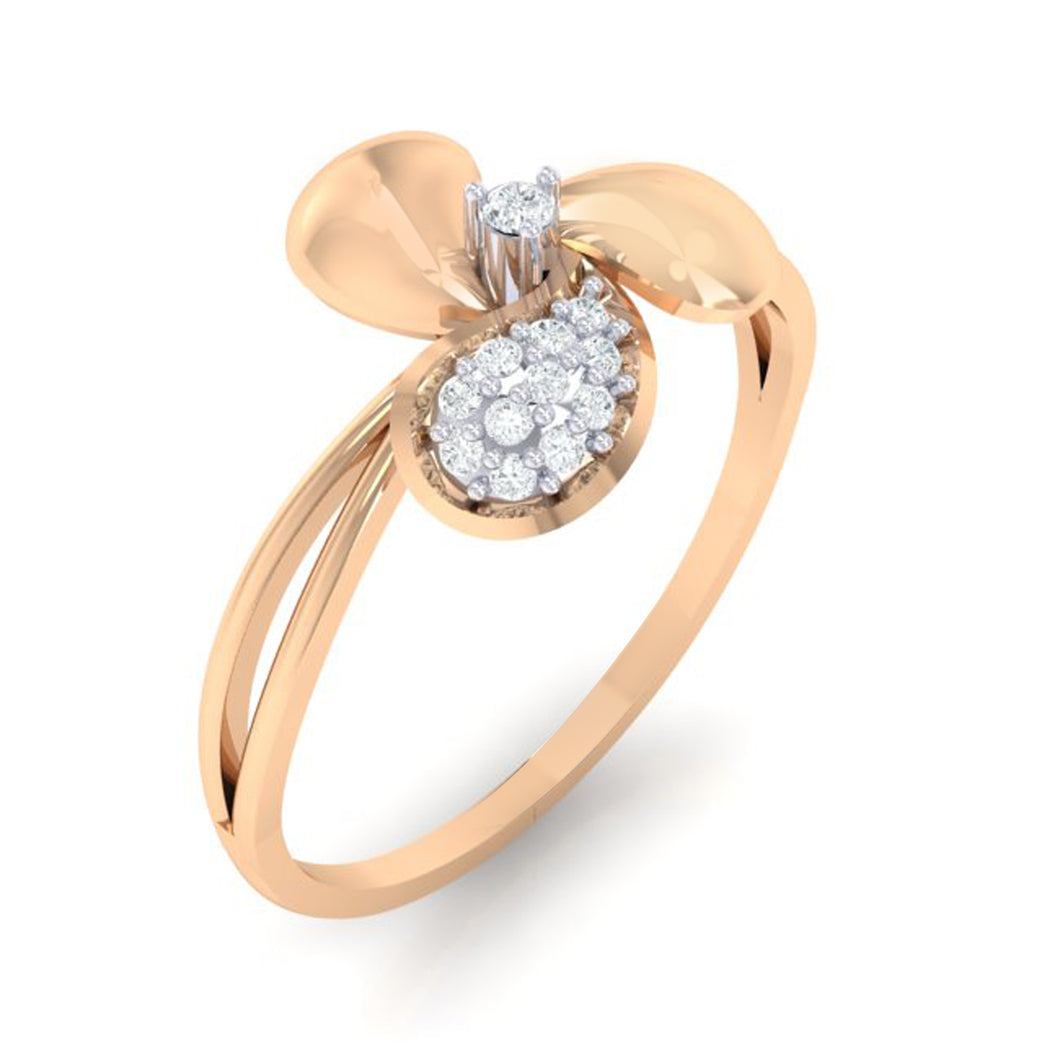 18Kt rose gold real diamond ring by diamtrendz
