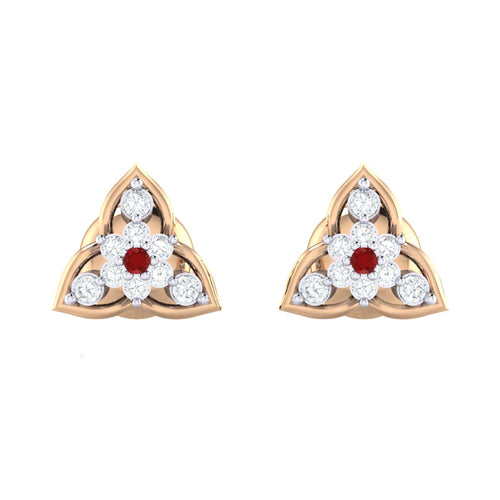 18Kt rose gold real diamond earring by diamtrendz