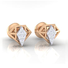 Load image into Gallery viewer, 18Kt rose gold real diamond earring by diamtrendz
