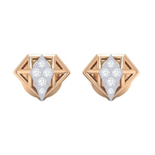 Load image into Gallery viewer, 18Kt rose gold real diamond earring by diamtrendz
