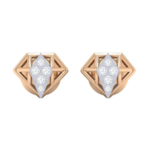 18Kt rose gold real diamond earring by diamtrendz