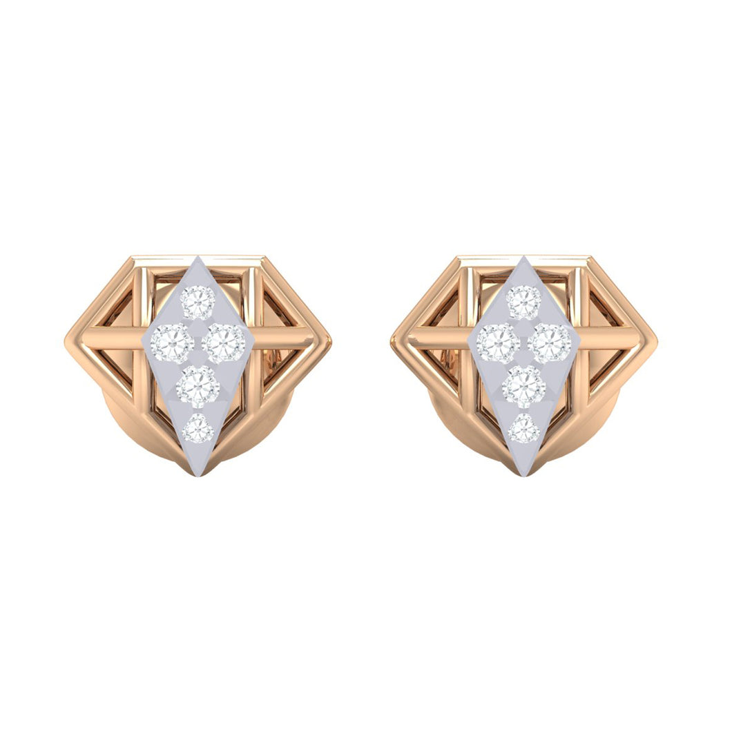 18Kt rose gold real diamond earring by diamtrendz