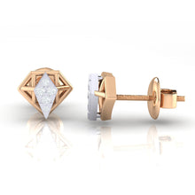 Load image into Gallery viewer, 18Kt rose gold real diamond earring by diamtrendz
