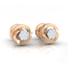 Load image into Gallery viewer, 18Kt rose gold real diamond earring by diamtrendz
