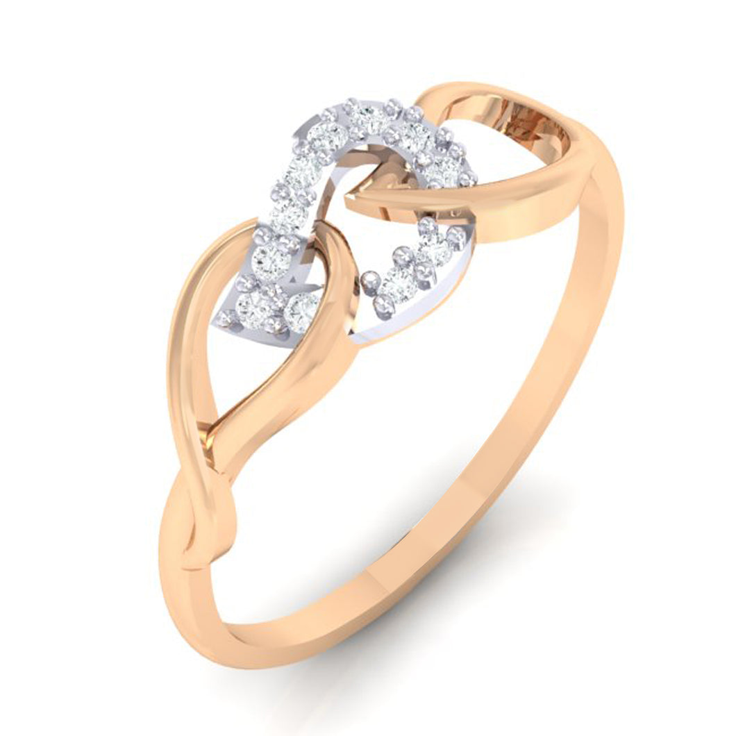 18Kt rose gold real diamond ring by diamtrendz