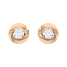 Load image into Gallery viewer, 18Kt rose gold real diamond earring by diamtrendz
