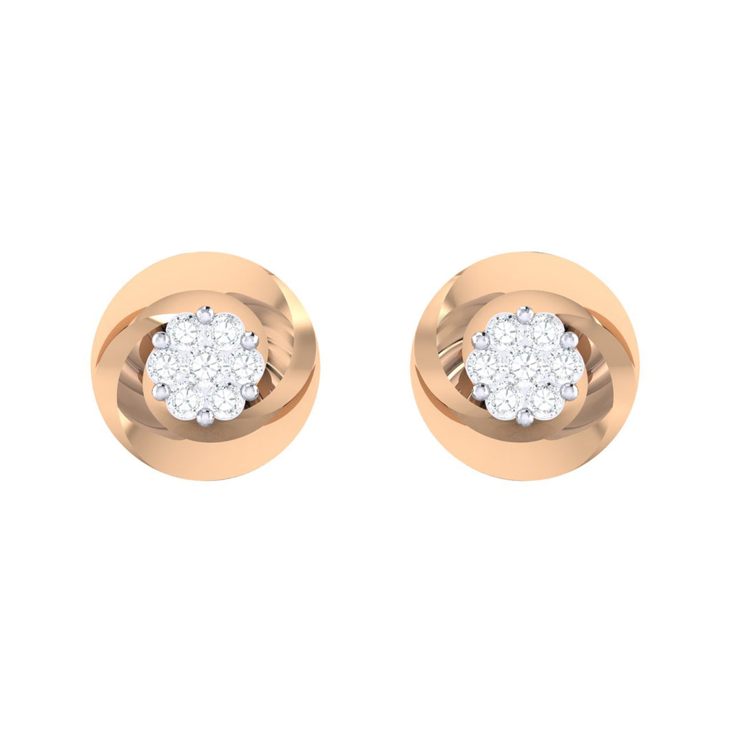 18Kt rose gold real diamond earring by diamtrendz