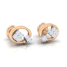 Load image into Gallery viewer, 18Kt rose gold real diamond earring by diamtrendz
