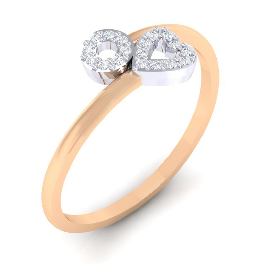 18Kt rose gold heart diamond ring by diamtrendz