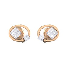 Load image into Gallery viewer, 18Kt rose gold real diamond earring by diamtrendz
