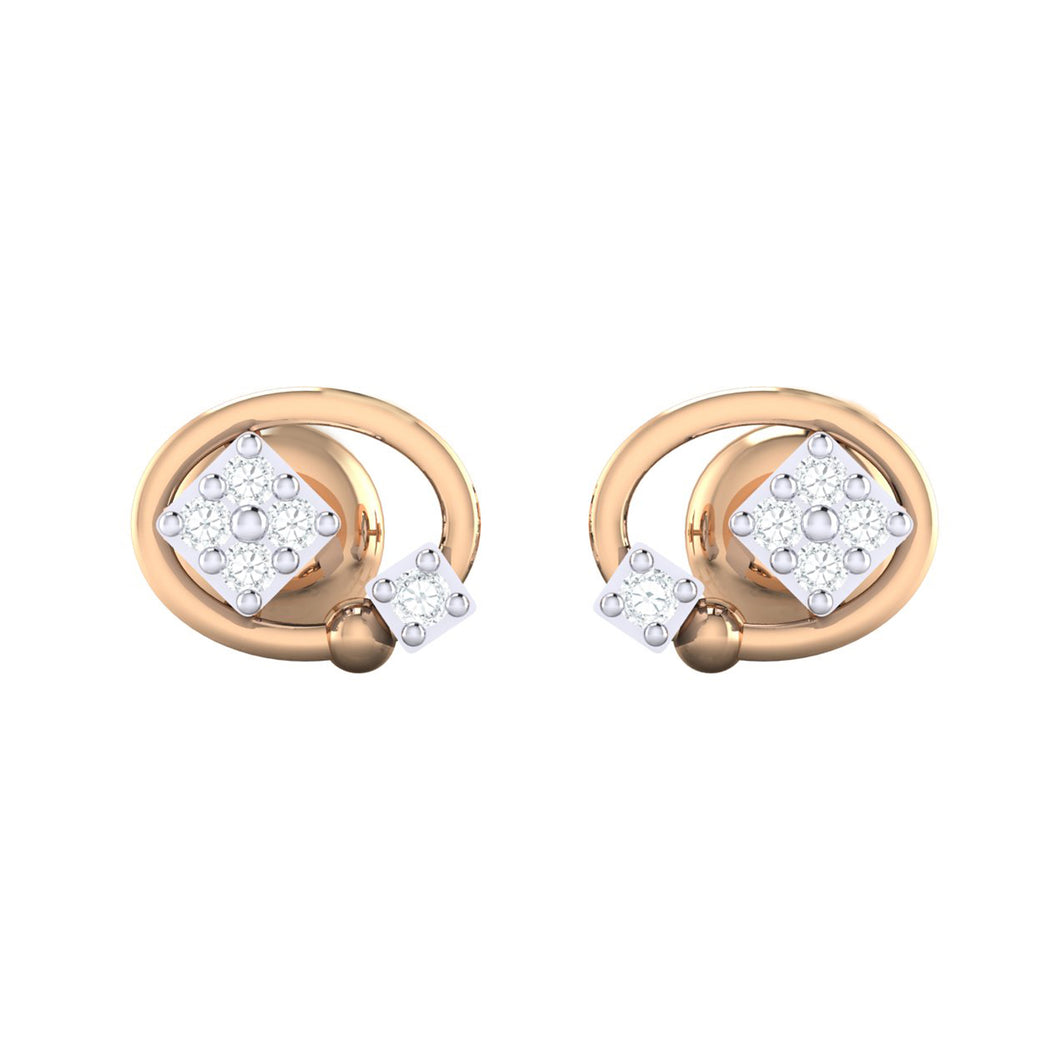 18Kt rose gold real diamond earring by diamtrendz