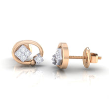 Load image into Gallery viewer, 18Kt rose gold real diamond earring by diamtrendz
