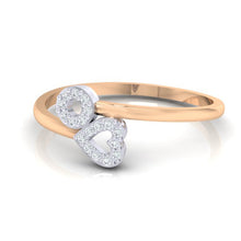 Load image into Gallery viewer, 18Kt rose gold heart diamond ring by diamtrendz
