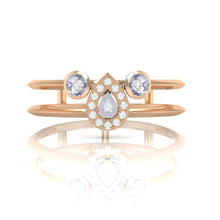 Load image into Gallery viewer, 18Kt rose gold pear diamond ring by diamtrendz
