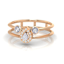 Load image into Gallery viewer, 18Kt rose gold pear diamond ring by diamtrendz
