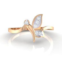 Load image into Gallery viewer, 18Kt rose gold real diamond ring by diamtrendz
