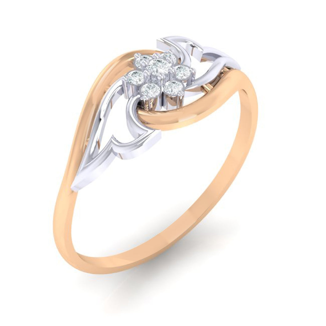 18Kt rose gold Floral diamond ring by diamtrendz