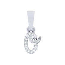 Load image into Gallery viewer, white gold alphabet initial letter &#39;Q&#39; diamond pendant - 1
