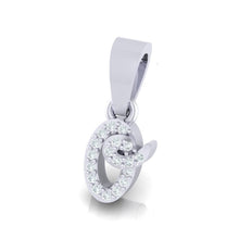 Load image into Gallery viewer, white gold alphabet initial letter &#39;Q&#39; diamond pendant - 2
