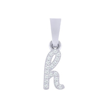 Load image into Gallery viewer, white gold alphabet initial letter &#39;h&#39; diamond pendant - 1
