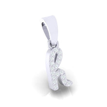 Load image into Gallery viewer, white gold alphabet initial letter &#39;h&#39; diamond pendant - 3
