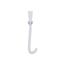 Load image into Gallery viewer, white gold alphabet initial letter &#39;i&#39; diamond pendant - 1
