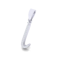Load image into Gallery viewer, white gold alphabet initial letter &#39;i&#39; diamond pendant - 2
