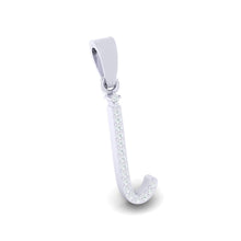 Load image into Gallery viewer, white gold alphabet initial letter &#39;i&#39; diamond pendant - 3
