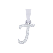Load image into Gallery viewer, yellow gold alphabet initial letter &#39;j&#39; diamond pendant - 1
