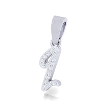 Load image into Gallery viewer, white gold alphabet initial letter &#39;q&#39; diamond pendant - 2
