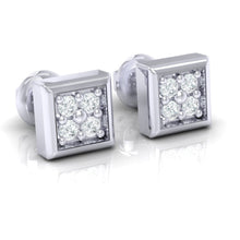 Load image into Gallery viewer, 18Kt white gold real diamond earring by diamtrendz
