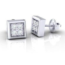 Load image into Gallery viewer, 18Kt white gold real diamond earring by diamtrendz
