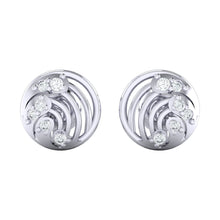 Load image into Gallery viewer, 18Kt white gold real diamond earring by diamtrendz
