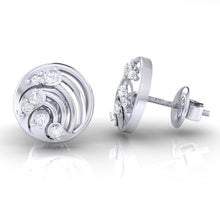 Load image into Gallery viewer, 18Kt white gold real diamond earring by diamtrendz
