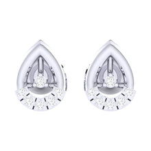 Load image into Gallery viewer, 18Kt white gold real diamond earring by diamtrendz
