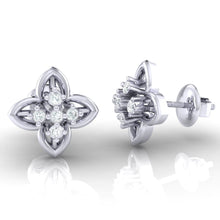 Load image into Gallery viewer, 18Kt white gold real diamond earring by diamtrendz
